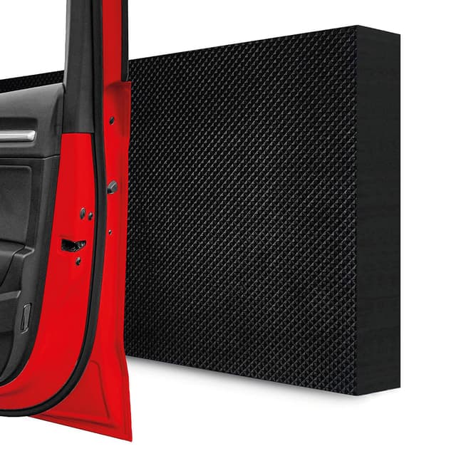 🚗 STRACKS® 4X Garagen Wandschutz 40x20x3cm Türschutz - 4er Set Karomuster, schwarz