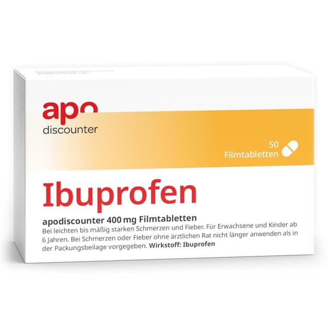 🌟 Angebot: apodiscounter Ibuprofen 400mg Schmerztabletten (50 Stk) 🌟