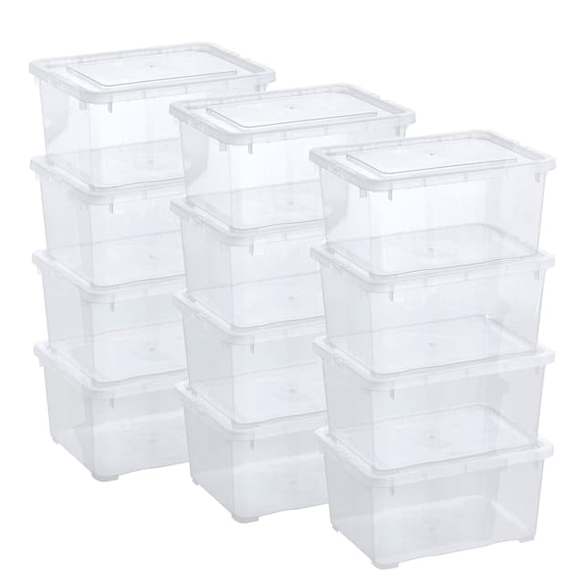 Grizzly Kleine Aufbewahrungsbox mit Deckel, 1,7 L transparente Box, 12er Set 📦