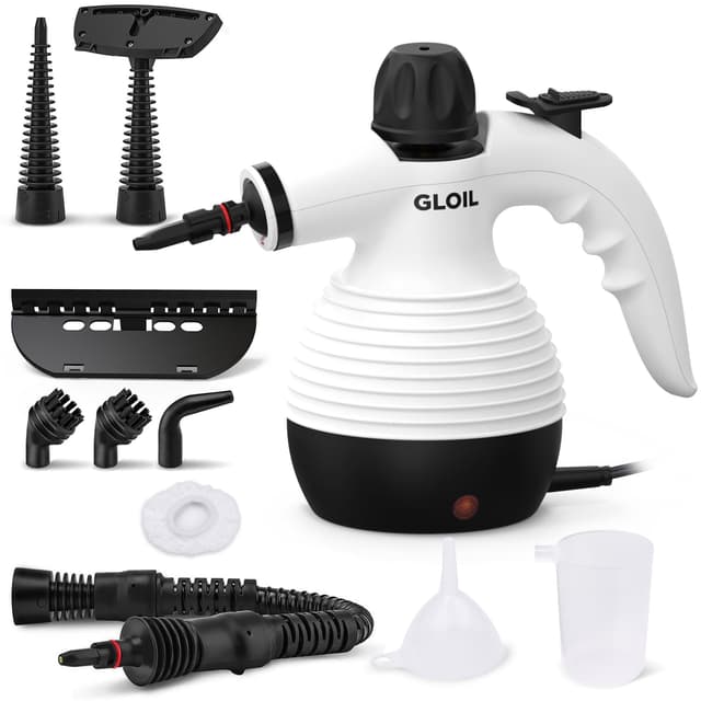GLOIL Tragbarer Dampfreiniger mit 10 Zubehörteilen 🌟 Haushaltsdampfreiniger