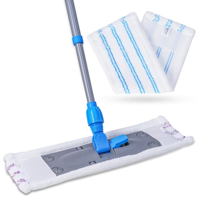 🧹 Peggy Perfect Wischmopp Bodenwischer mit Teleskopstiel und 2 Microfaser Bezügen 🧼