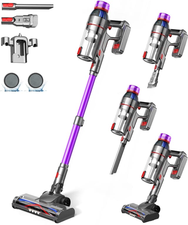 🌟 Suafsu Akku Staubsauger Kabellos 550W 45000Pa - Lila 🌟