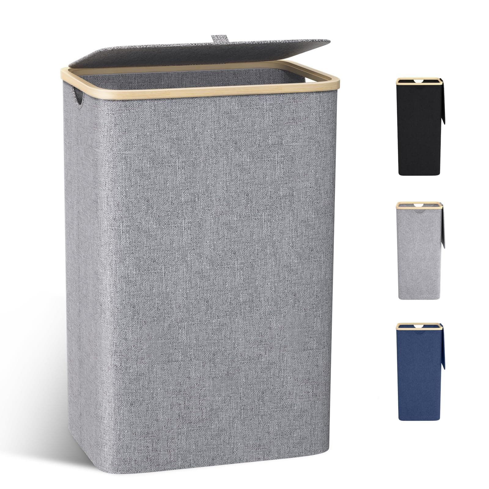 Wäschekorb mit Deckel 100L Grau 🧺