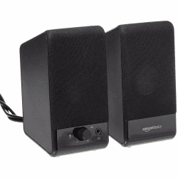 Amazon Basics Computer-Lautsprecher 🎶 für Schreibtisch-PC oder Laptop 🖥️, USB-Betrieb, Schwarz ⚫ Angebot bei HelloDeals