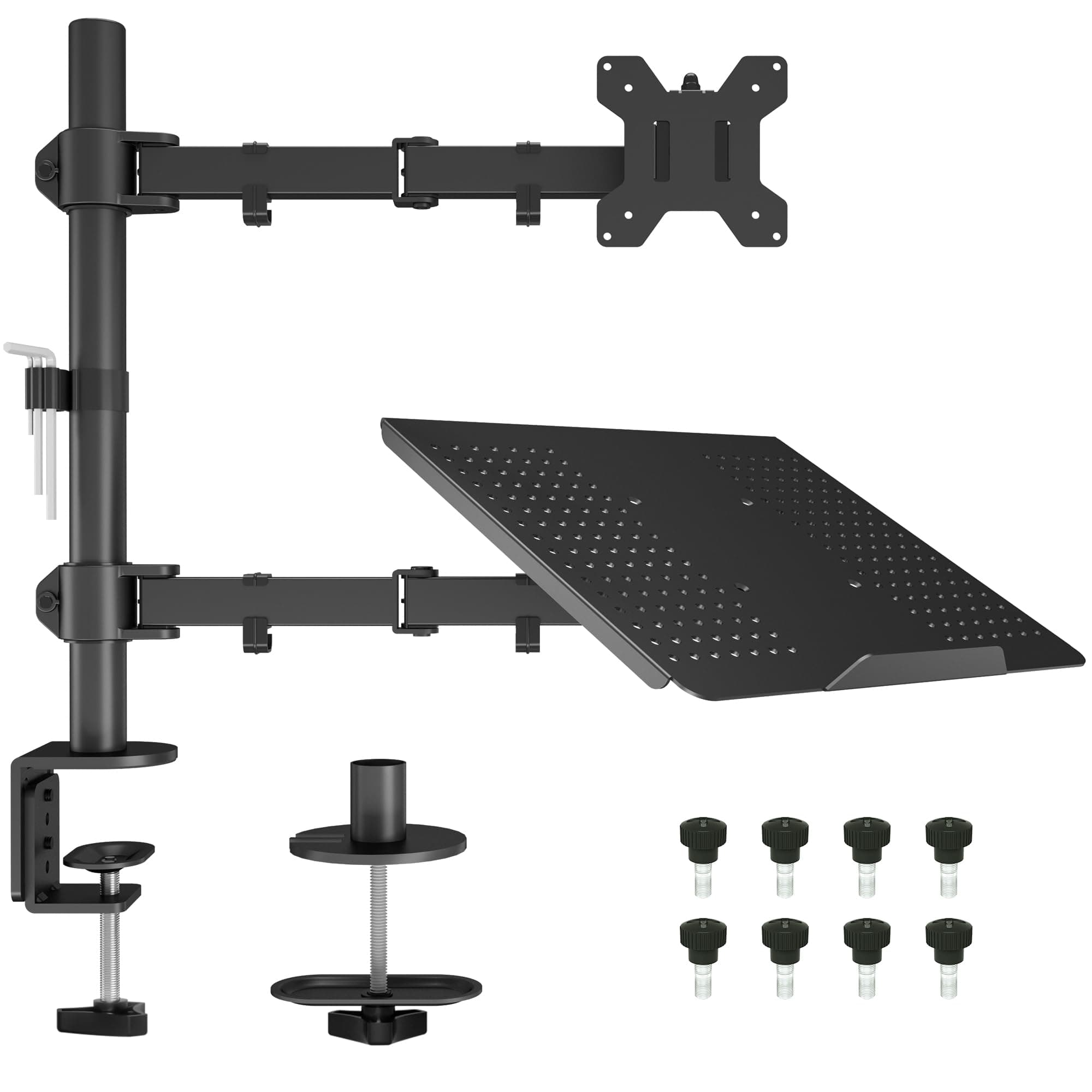 🖥️ BONTEC Monitor Halterung mit Laptop Arm für 13-32 Zoll LCD LED Bildschirm