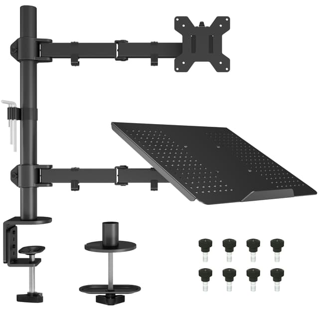 🖥️ BONTEC Monitor Halterung mit Laptop Arm für 13-32 Zoll LCD LED Bildschirm