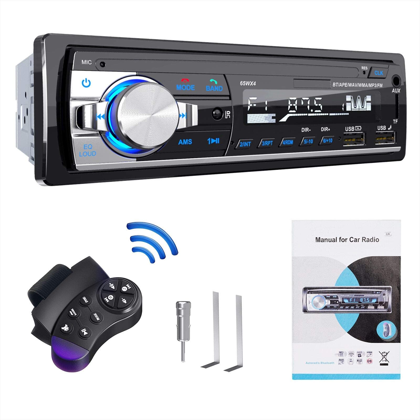 🚗 RDS Autoradio Bluetooth Freisprecheinrichtung SchwarzSilber 🎶📱