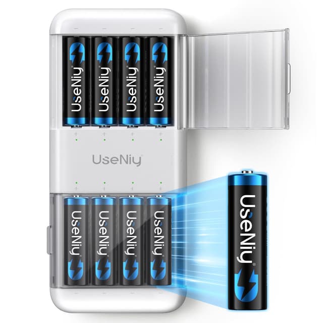 🔋🔌🔋 UseNiy Lithium AA Akku mit Ladegerät 8 Stück