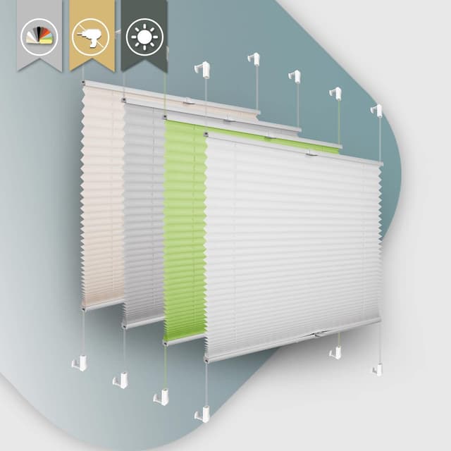Plissee ohne Bohren Klemmfix 75x100cm Weiß Jalousie Sonnenschutz Easyfix Faltrollo