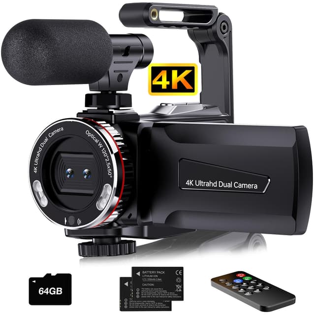 Videokamera 4K 64MP Camcorder Vlogging Kamera 📹