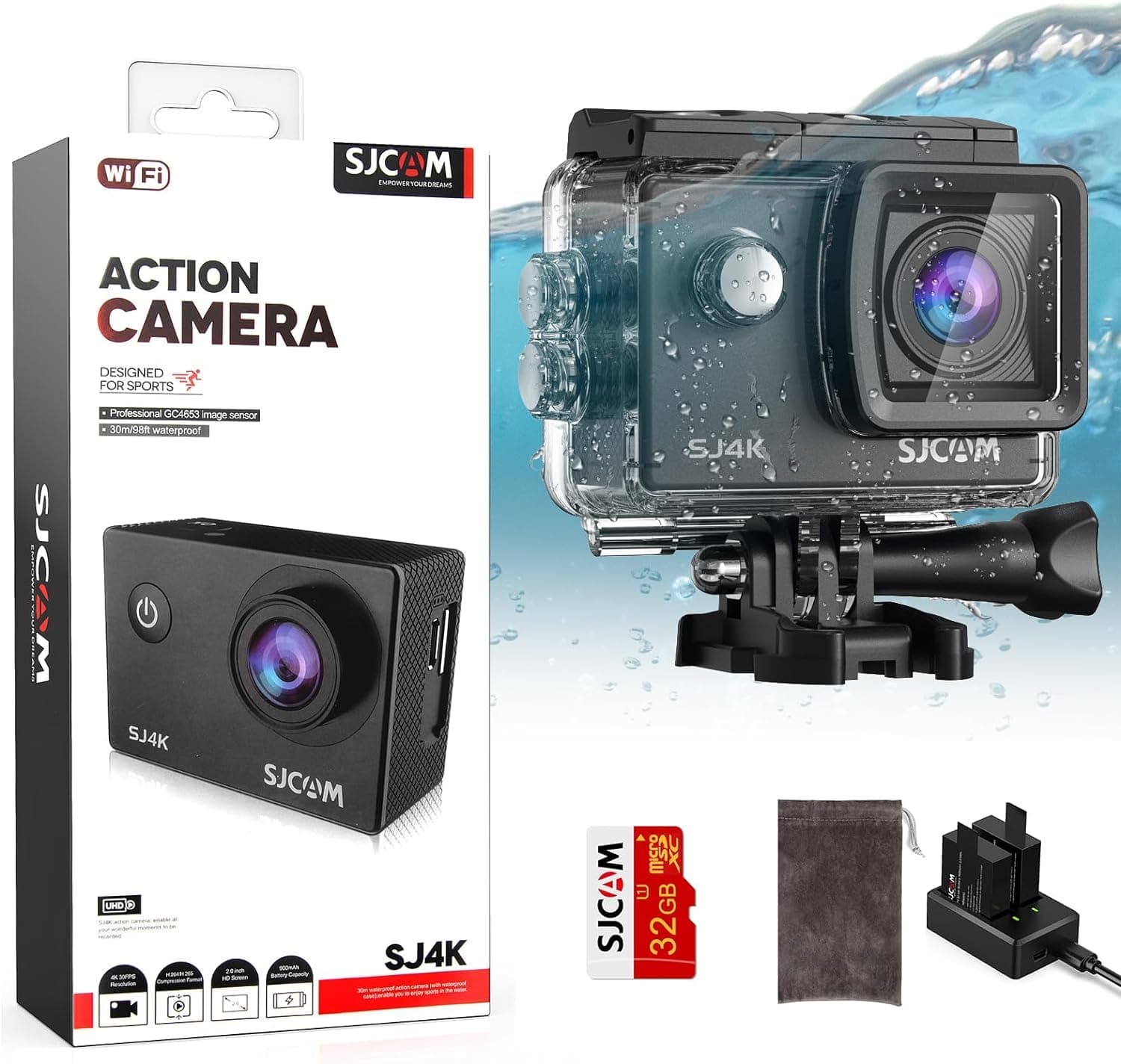 SJCAM SJ4000 Action Cam 4K30fps WiFi Kamera 📷🌊🏞️