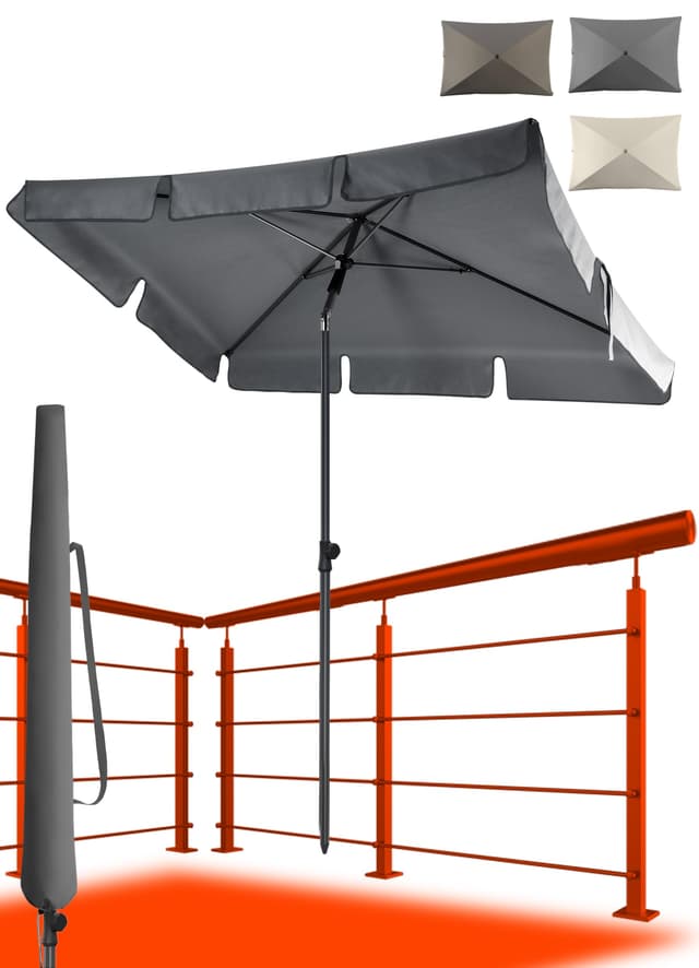 🌞 4smile Sonnenschirm Balkon SunnyShade - 2er Set Anthrazit 🌿