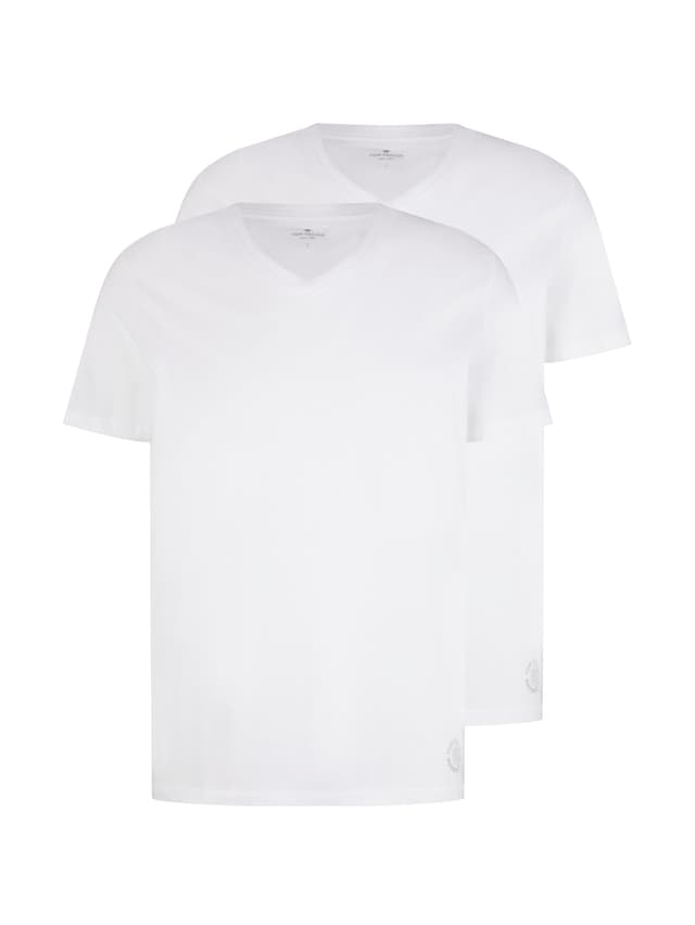 👕🛍️ TOM TAILOR Herren T-Shirt Doppelpack XL 20000 - Weiß
