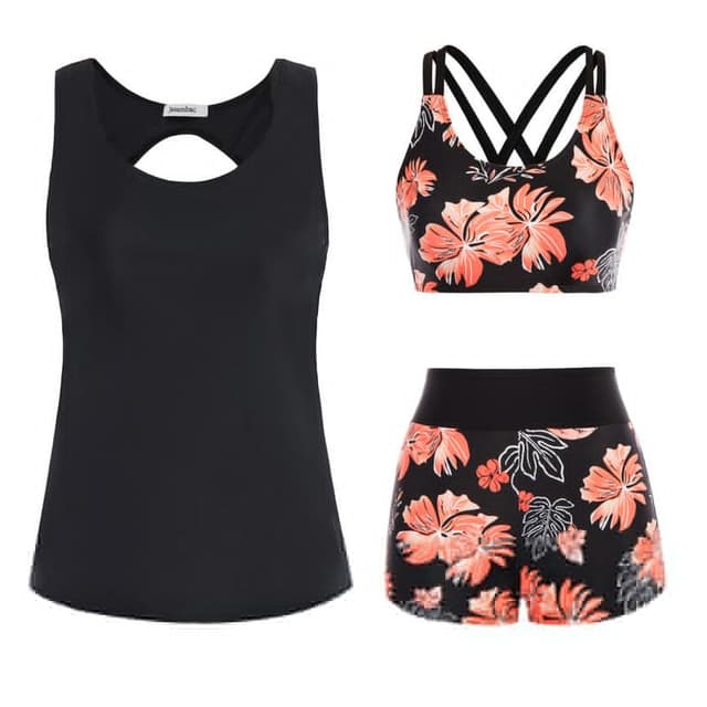 👙 JASAMBAC 3-teiliger Tankini Damen Bauchweg 🌺🔥