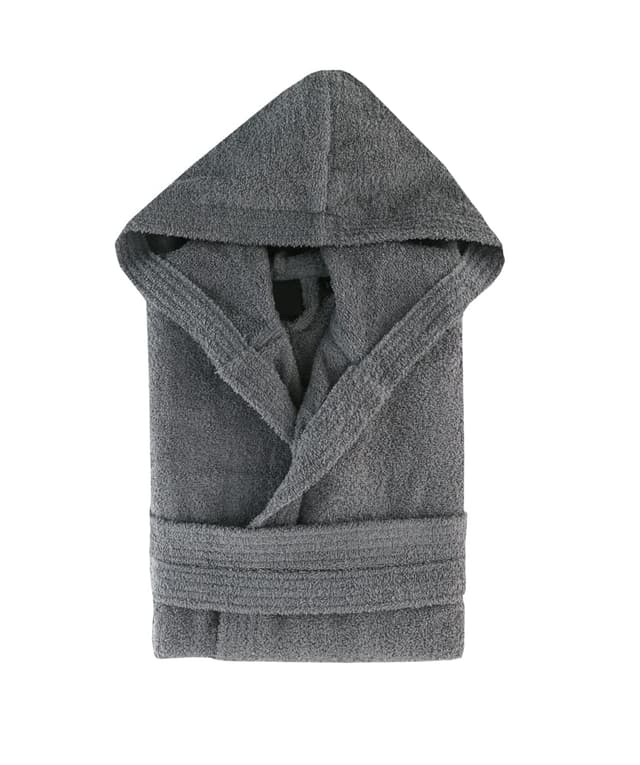 🌟 Top Towel - Elegant - Bademantel 100% Baumwolle 500 g/m² mit Kapuze Grau 🛁🧖‍♂️