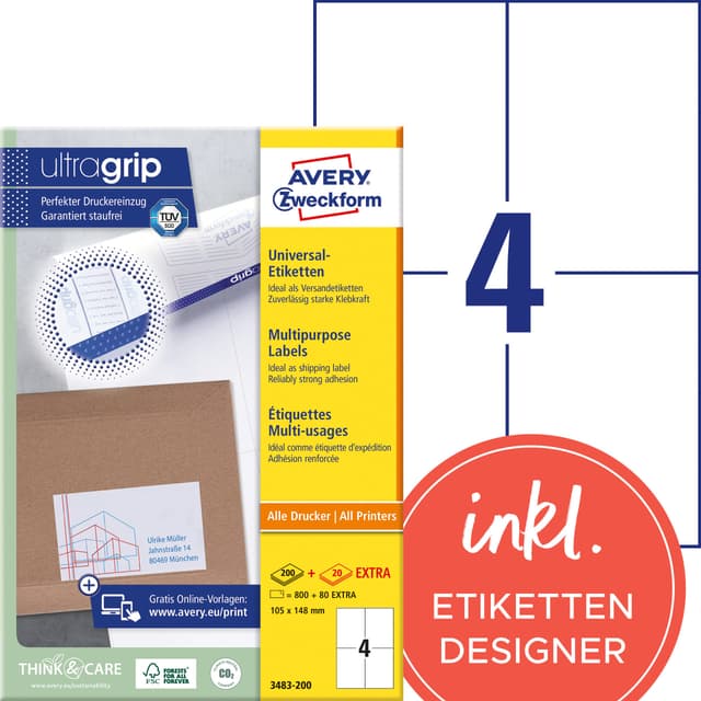 AVERY Zweckform 3483-200 Universal Etiketten 🏷️ - Deal des Tages!