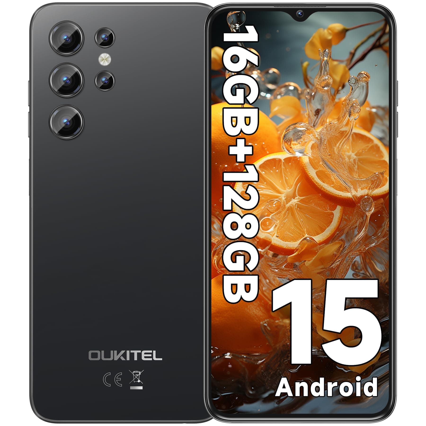 📱 OUKITEL C1 Android 15 Smartphone Ohne Vertrag, 16GB+128GB /1TB Handy Günstig 🌟