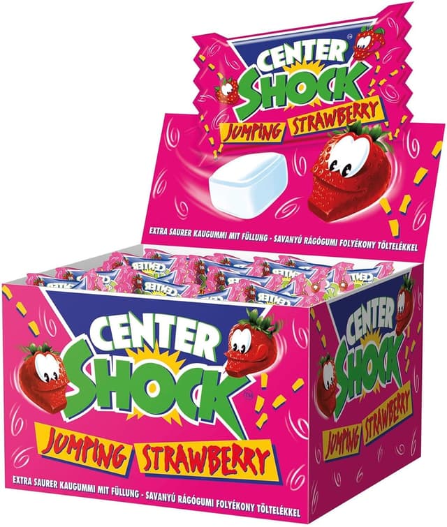 Angebot: Center Shock Jumping Strawberry Box mit 100 Kaugummis 🍓🎉