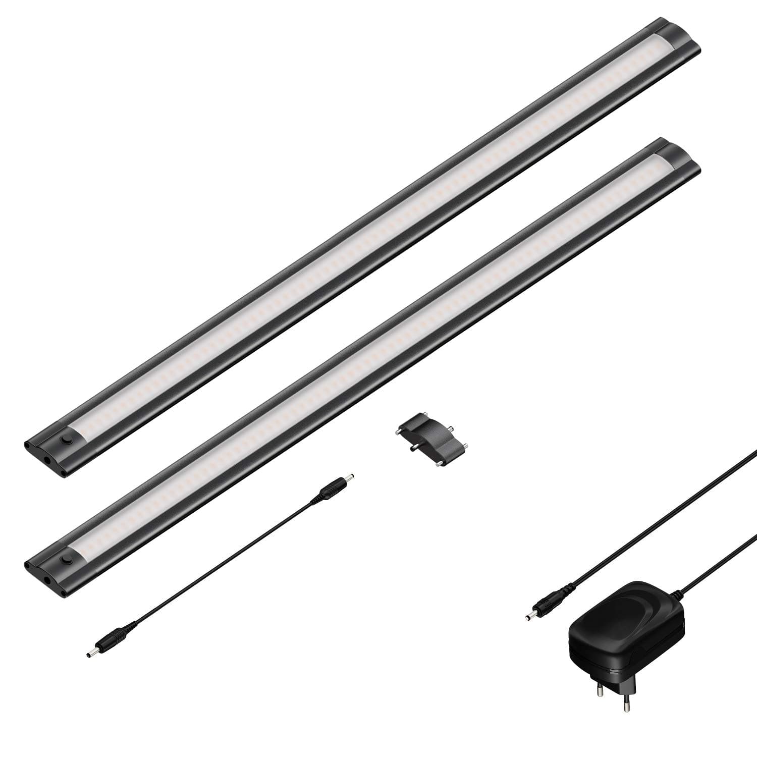LED Unterbau-Leuchte SIRIS schwarz matt, flach, je 50cm, je 655lm, weiß, 2er Set - 29.73€