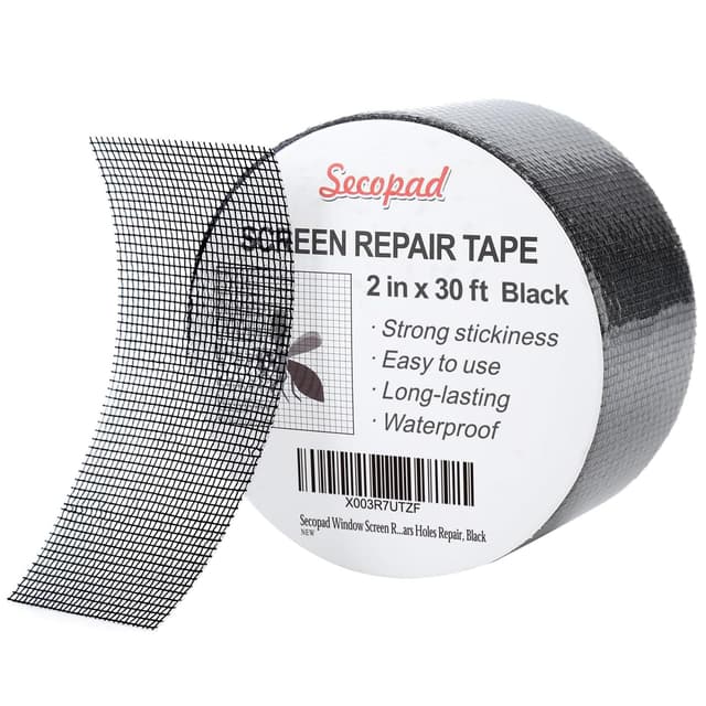 🔧🪰 Secopad Fliegengitter Reparatur Klebeband, 5 cm x 9 m Fliegengitter Reparatur Set, Wasserdichtes Netz-Reparaturpflaster, Schwarz - Jetzt 22% sparen!