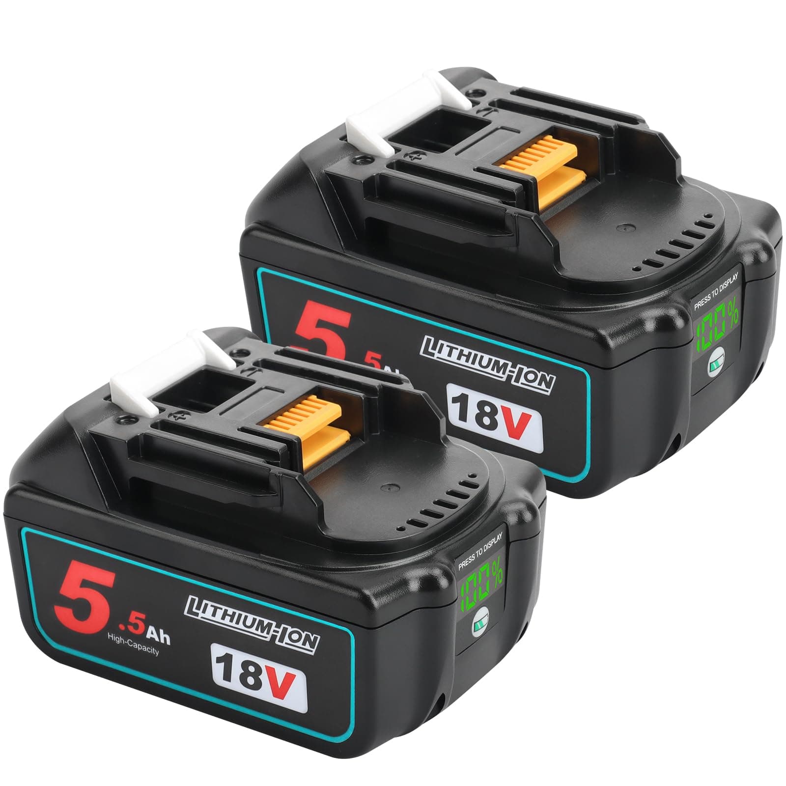 🔋🔧 2 Stück 18V 5.5Ah Ersatz für Makita Akku 18V Lithium-ion Akku