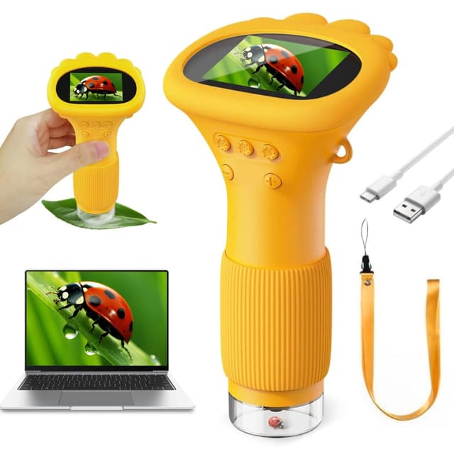 🔬👦🏼🔍 Lemoni Mikroskop für Kinder - Orange