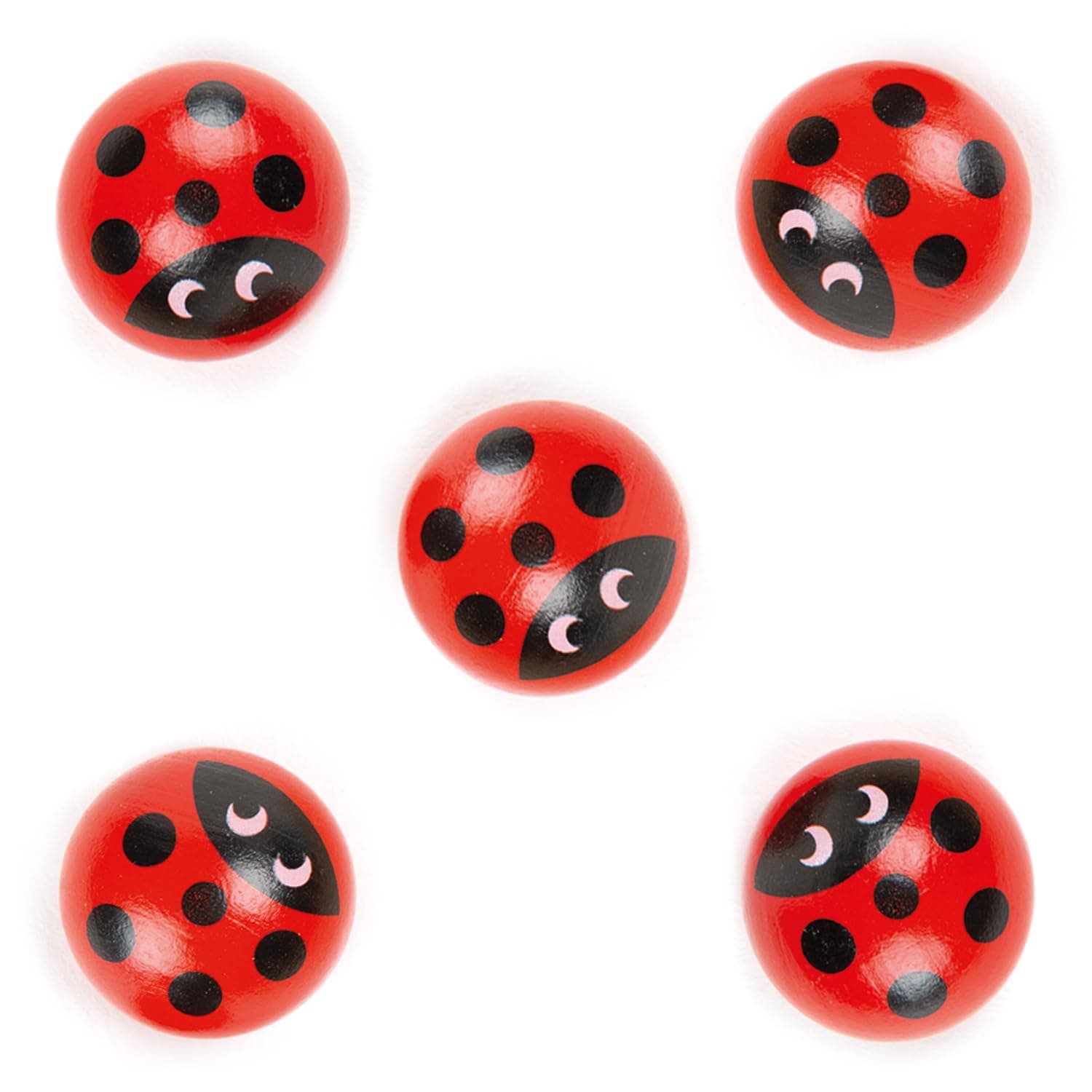 Nene Toys Set mit 5 Holzersatzstücken für das Marienkäfer-Matchspiel 🐞 Premium Qualität