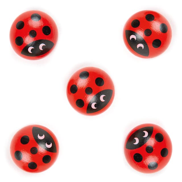 Nene Toys Set mit 5 Holzersatzstücken für das Marienkäfer-Matchspiel 🐞 Premium Qualität