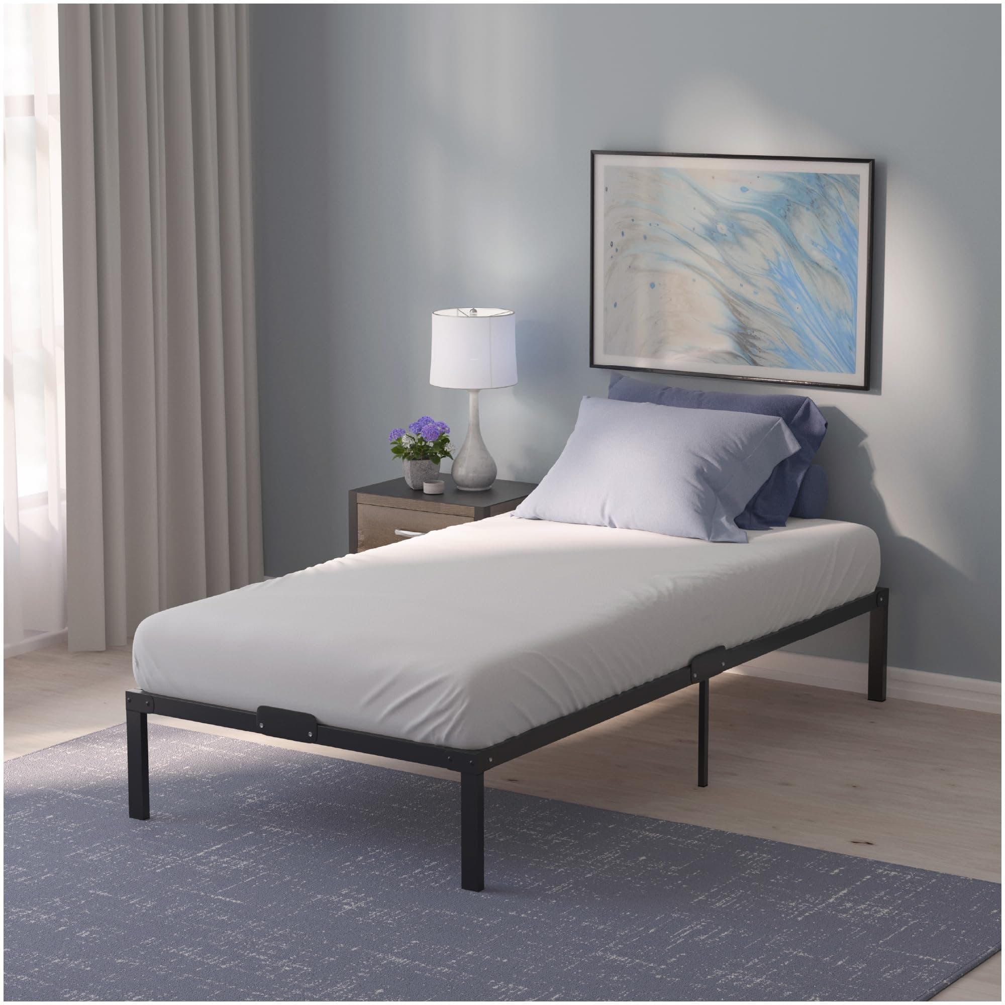 Dreamzie Bett 80x200 mit Lattenrost Metall 41cm Metallrahmenbett 140x200 Robust, Leichte Montage, Umfangreicher Stauraum 80 x 200 x 36cm (bettrahmen) Modern 🛏️