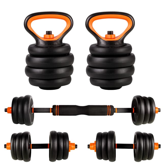 CCLIFE Hanteln Set 2er Kurzhanteln Langhanteln verstellbar Orange-40kg 🏋️‍♂️
