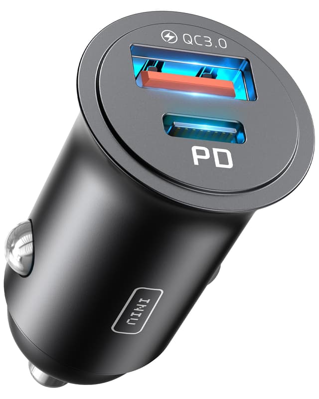 INIU Zigarettenanzünder USB Adapter | USB C 30W+USB A 30W | 12V USB Steckdose