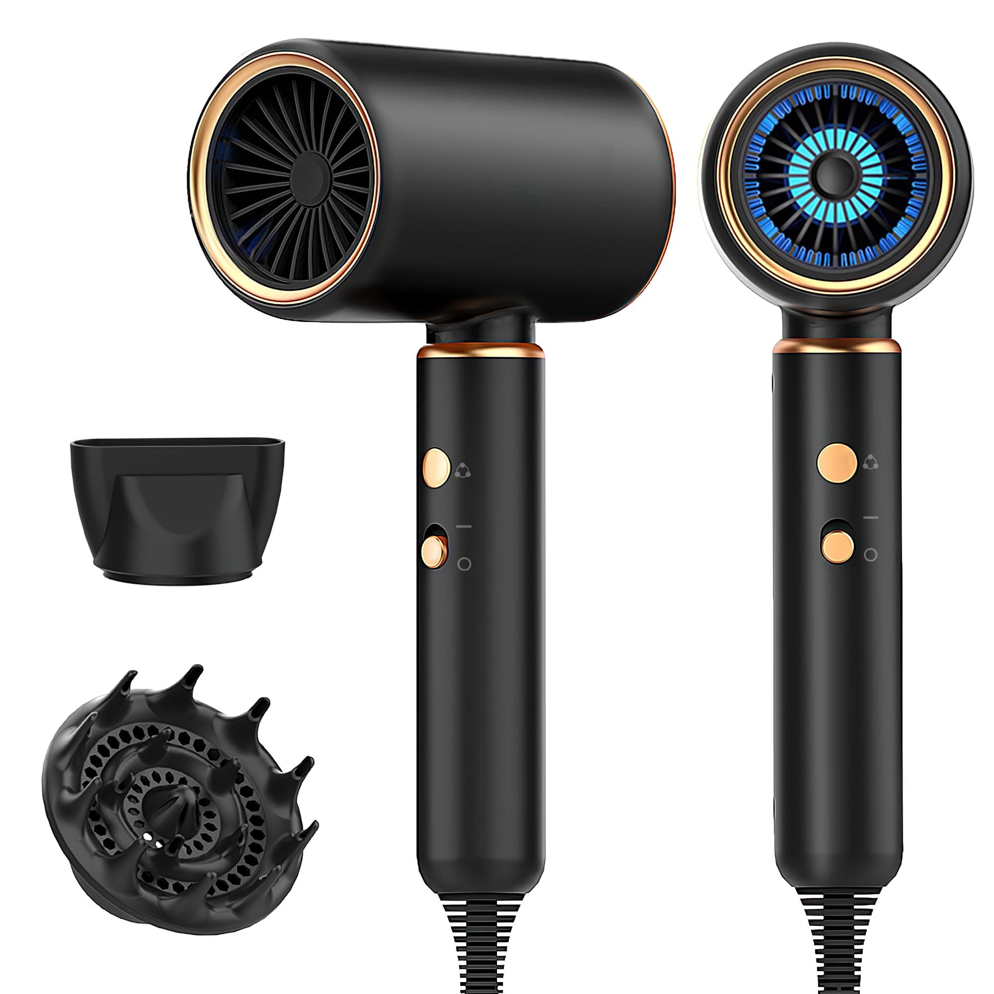 🌟 JANOLTY Föhn,Fön,Haartrockner Ionen mit Diffusor-Konzentrator-Düse | 2400W Turbo-Ultra-Leise-Motor 🌟