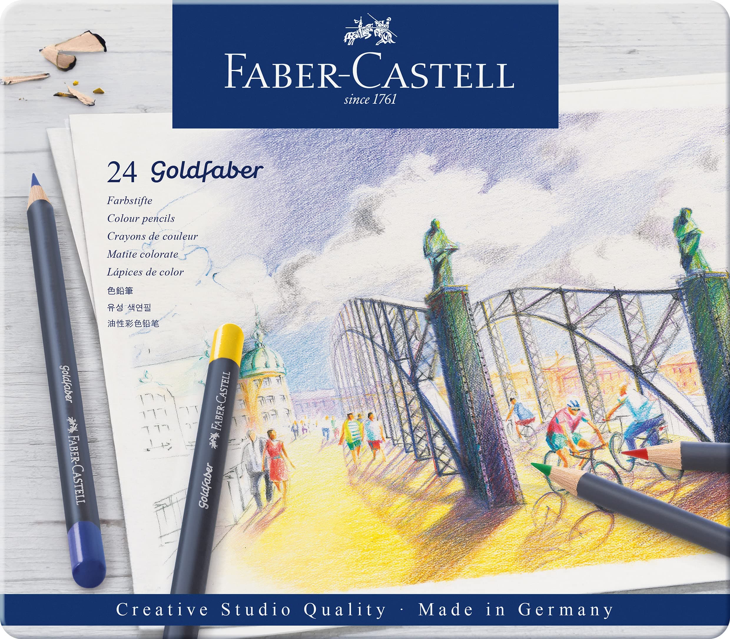 🎨🖍️ FABER-CASTELL 114724 - Farbstifte Goldfaber mit Ölkreidemine, 24-teilig 🖍️🎨