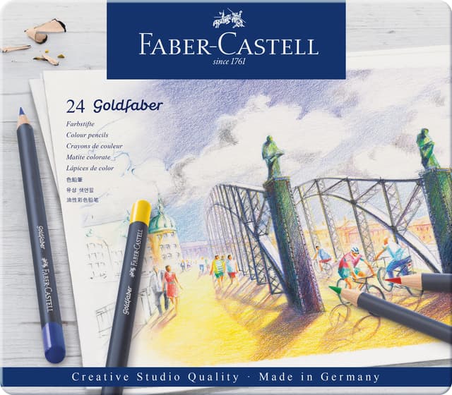 🎨🖍️ FABER-CASTELL 114724 - Farbstifte Goldfaber mit Ölkreidemine, 24-teilig 🖍️🎨