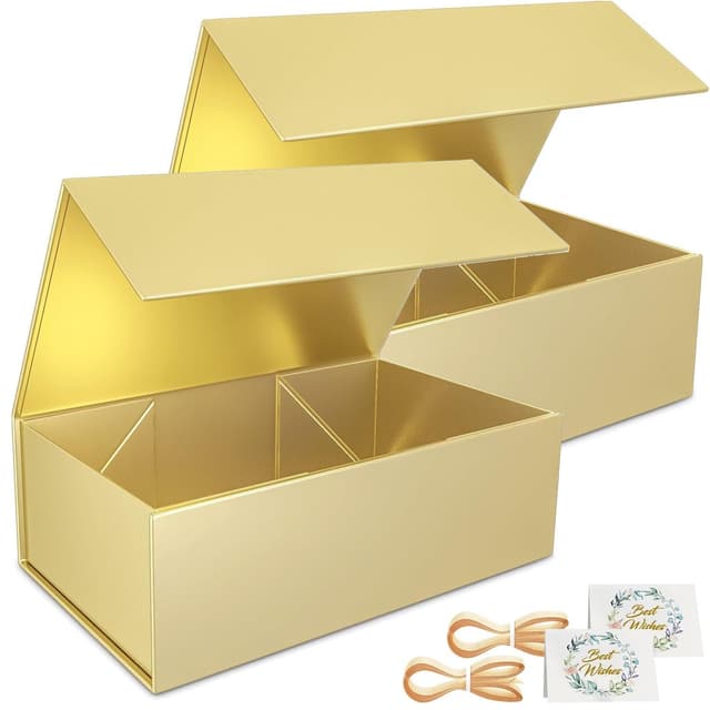 Golden 2 Pack Geschenkboxen, 24x15x7,6cm - Groomsman Proposal Box 🎁🌟