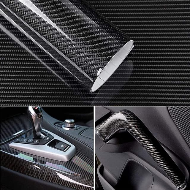 6D Carbon Folie Schwarz Autofolie 300X30cm