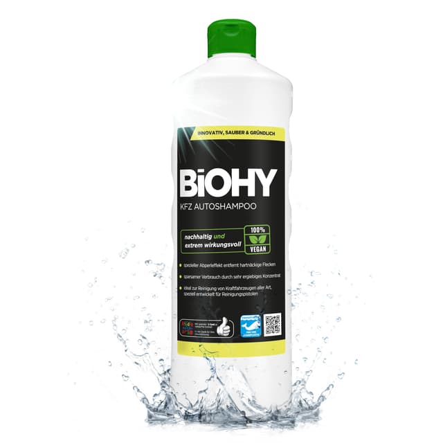 BiOHY KFZ Autoshampoo (1l Flasche) | 🌱 Bio Autoreiniger für nachhaltige Autopflege
