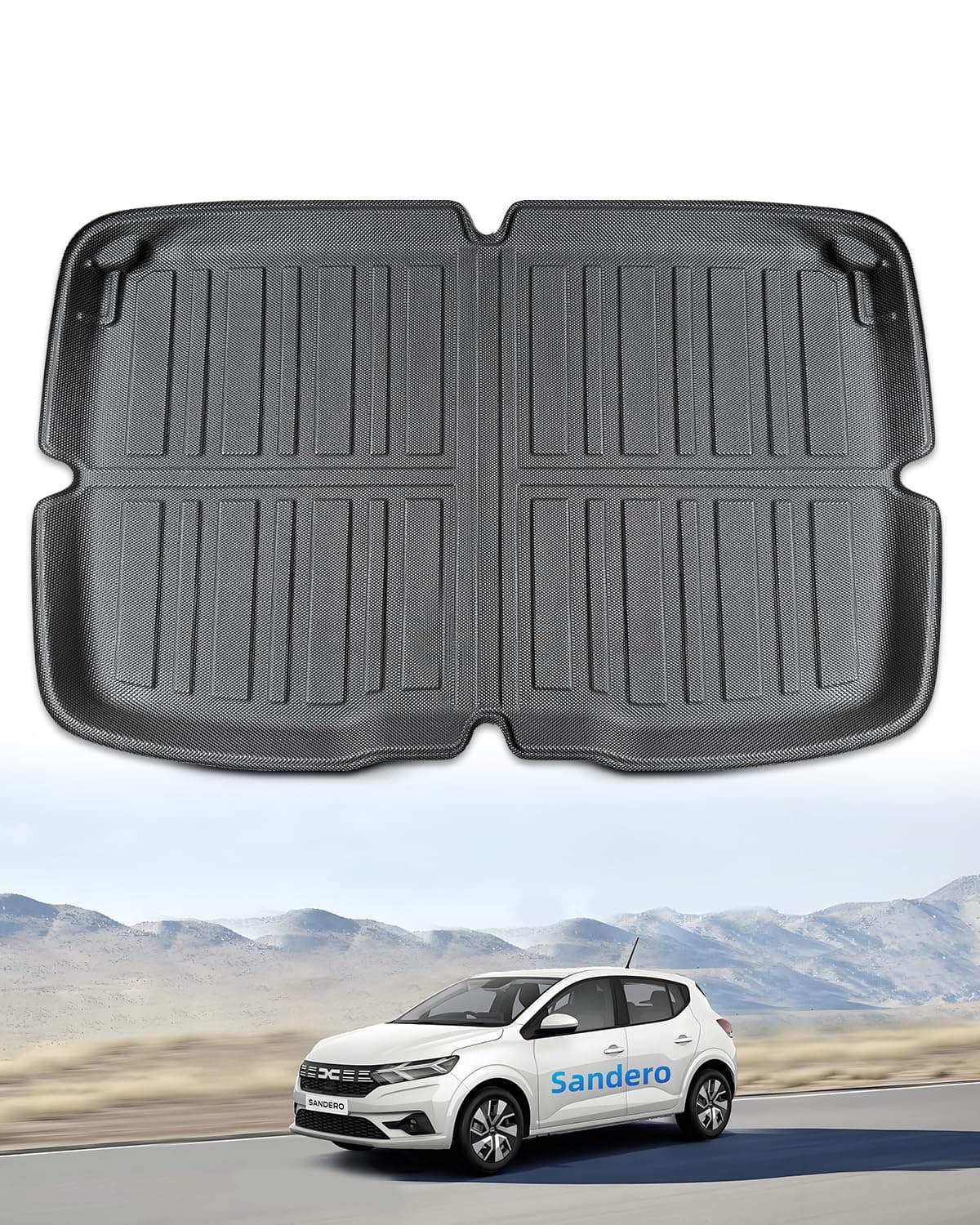 LANGBEAN Obere Kofferraummatte für Dacia Sandero 3 2025 2024 2023 2022 2021 🚗🔒🌧️