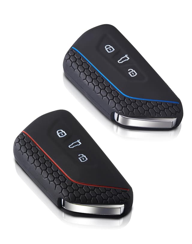 🔑 2 Stück Autoschlüssel Hülle Auto Schlüssel 3 Tasten kompatibel mit VW Golf 8, SEAT, Skoda, Cupra