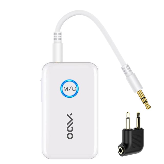 YMOO Bluetooth-Audioadapter 5,3 Transmitter Empfänger 3,5mm Klinkenstecker 2-in-1 Wireless Sender Receiver 🎧