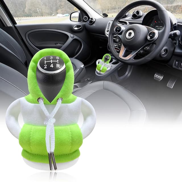 🚗 SXCCNW Auto Schaltknauf Abdeckung, Schalthebel Hoodie, Auto Schaltknauf Hoodie Schalthebel Auto Schaltknauf Überzug 15 x 13 cm Grün Weiß C