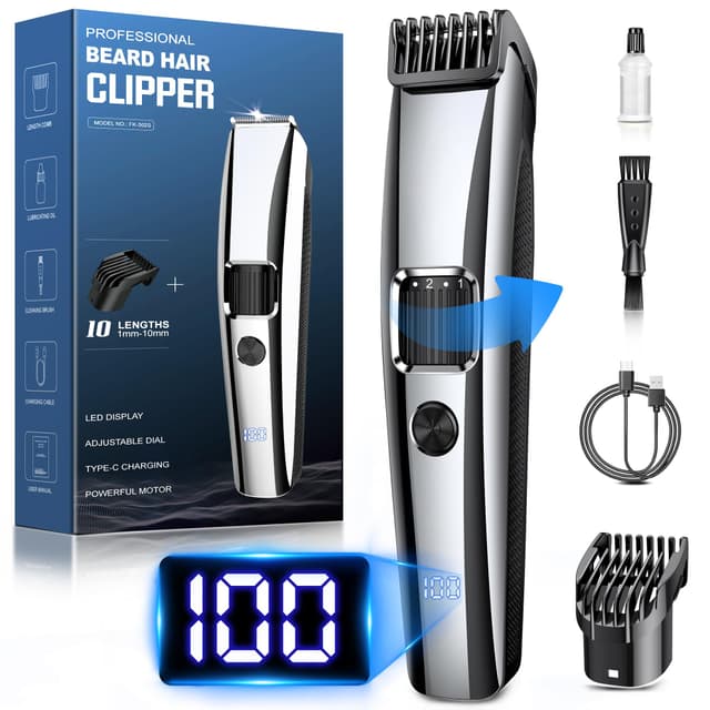 Barttrimmer Herren mit Batterieanzeige und LED-Anzeige 🪒