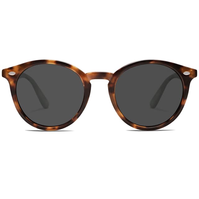 🕶️🌞 SOJOS Sonnenbrille Damen Polarsierte Runde SJ2069 Schwarzbraun