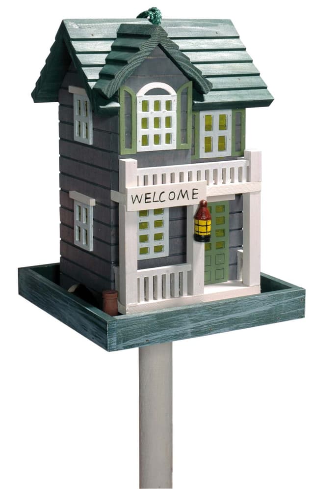 🐦 Tolles Vogelfutterhaus 'Welcome' im Western Style - 18 x 18 x 123 cm - Grün style 2