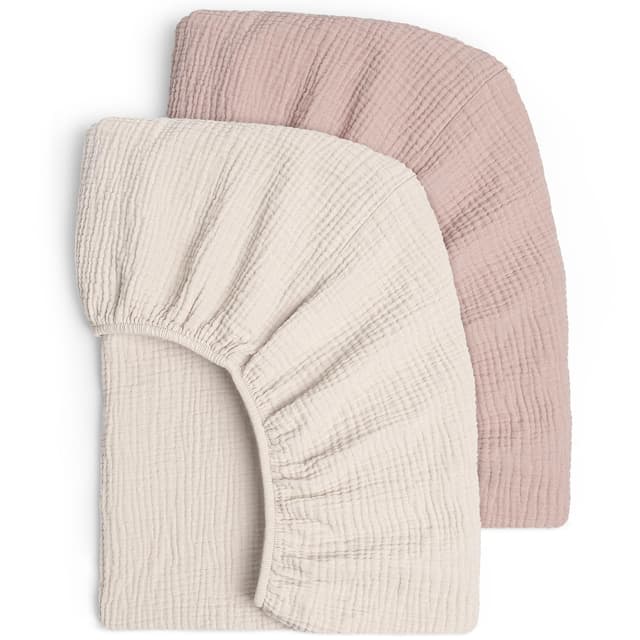 lulumoon Musselin Kinderbett Spannbettlaken Set 🌟 Weich & Atmungsaktiv 🌿 100% Baumwolle 60x120-70x140cm 2er Pack