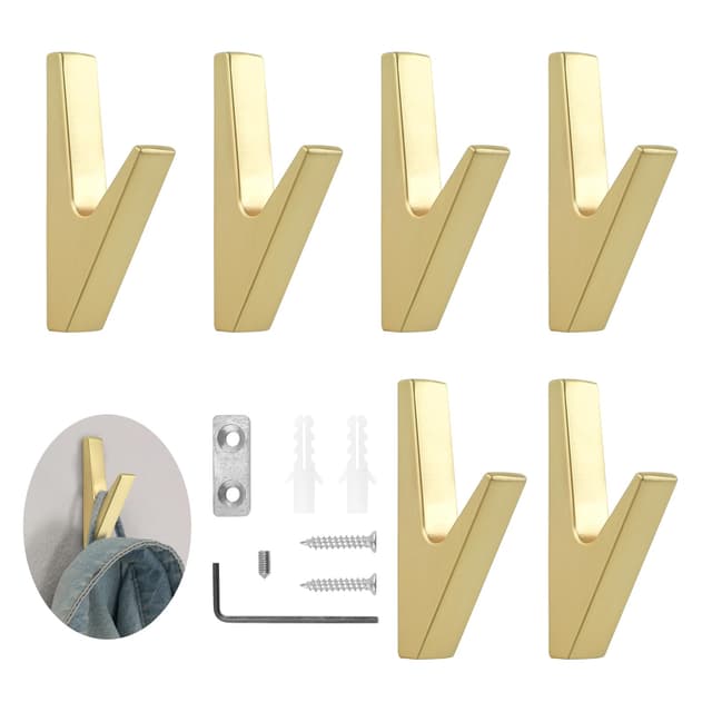 MABAHON 6 Set Garderobenhaken Gold Matt 🌟 Akustikpaneele Haken