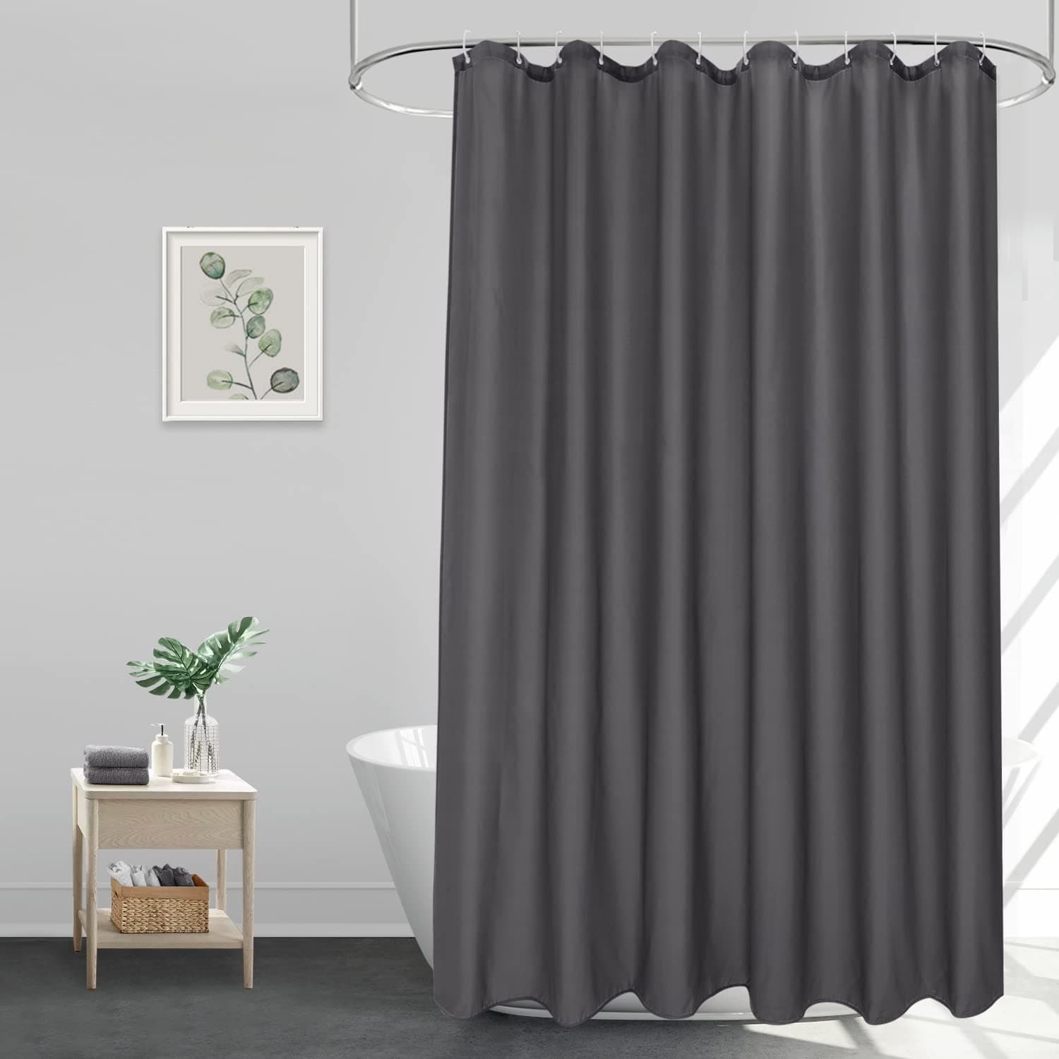 🚿 EurCross Dunkelgrau Waschbar Duschvorhang 180 x 200 - Angebot!
