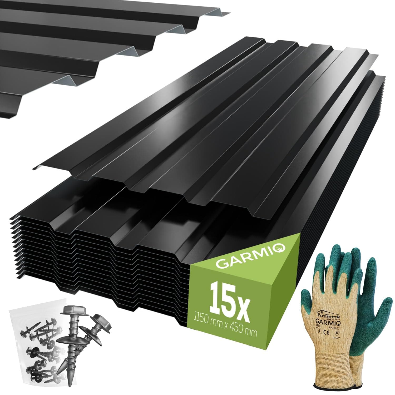 🏡🛠️ GARMIO® Profilblech Amalfi 115x45 cm Trapezblech Set mit 15 Stück 🏡🛠️