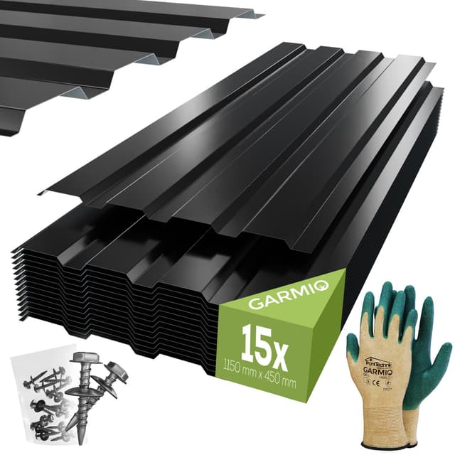 🏡🛠️ GARMIO® Profilblech Amalfi 115x45 cm Trapezblech Set mit 15 Stück 🏡🛠️