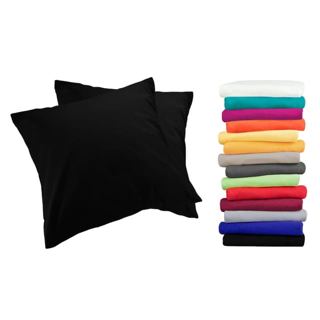 🌙 2er Pack Luxury Linon Kissenbezug 100% Baumwolle Schwarz 60x60 - Angebot